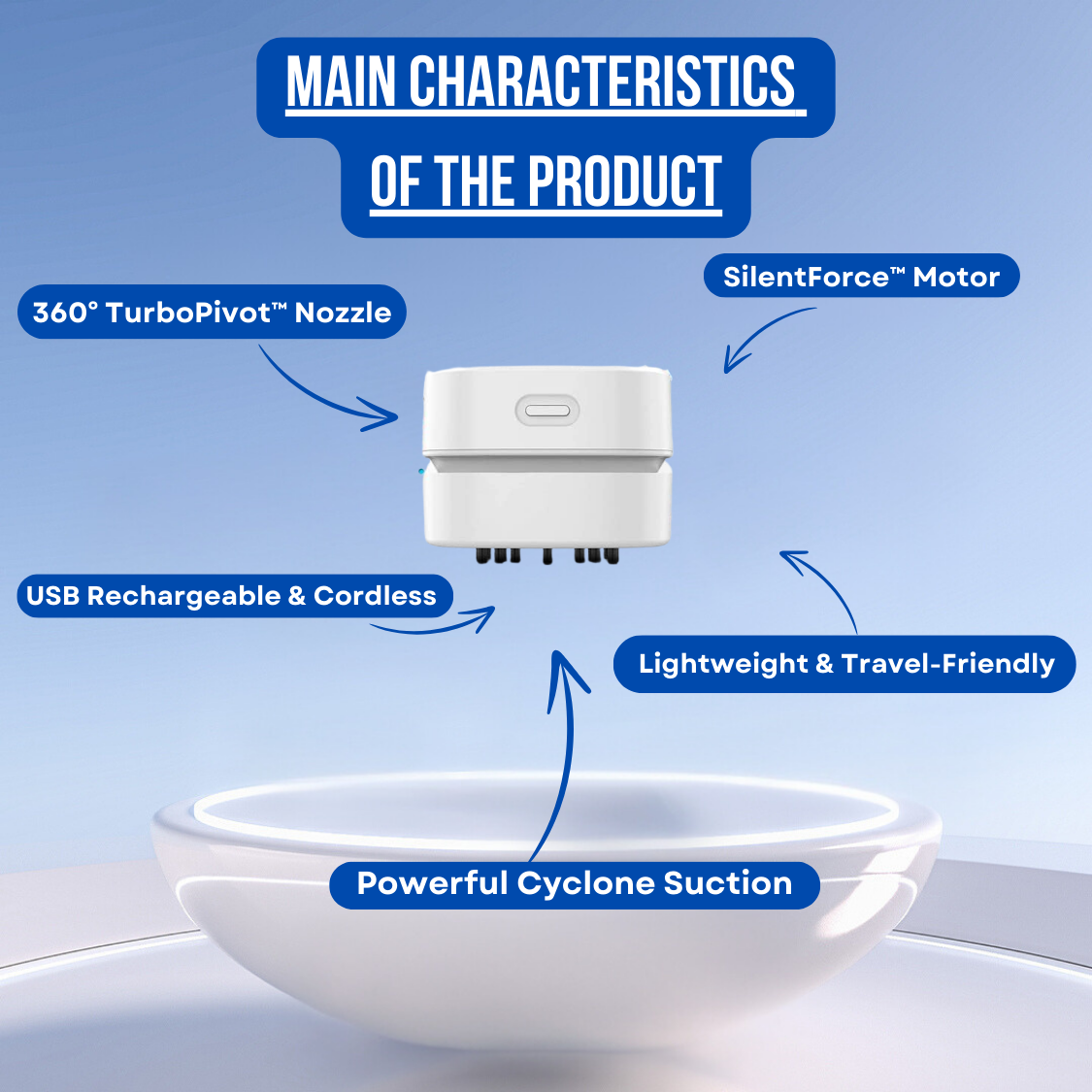 Draagbare Stofzuiger met 360° Roteerbaar Mondstuk en Krachtige Cyclonegrip – Draadloos en Lichtgewicht Handheld Stofzuiger-6