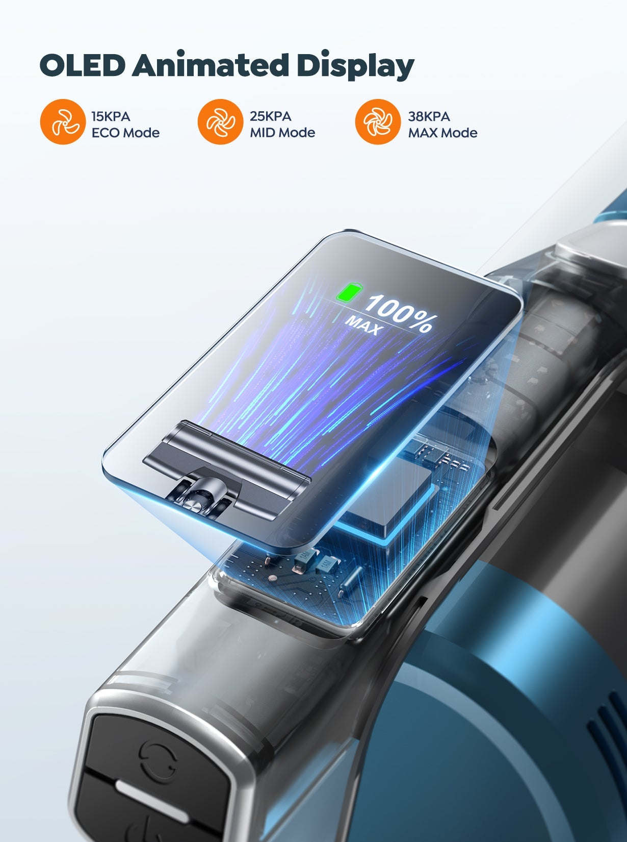 Draadloze Stofzuiger 450W – Lichtgewicht met Drie Stroommodi en Geurende Kaart voor Frisse Lucht-6