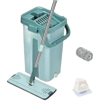 Handsfree Vloerdweil met Afvalwaterscheiding en 360° Beweging – Compleet Reinigingsset voor Harde Vloeren en Tegels-1