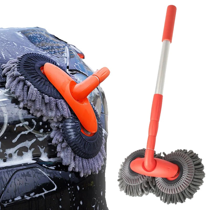 Telescopische Auto Reinigingsborstel met Dubbele Chenille Borstelkop en Verstelbare Lengte van 65 cm tot 135 cm-2