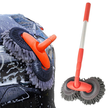 Telescopische Auto Reinigingsborstel met Dubbele Chenille Borstelkop en Verstelbare Lengte van 65 cm tot 135 cm-2