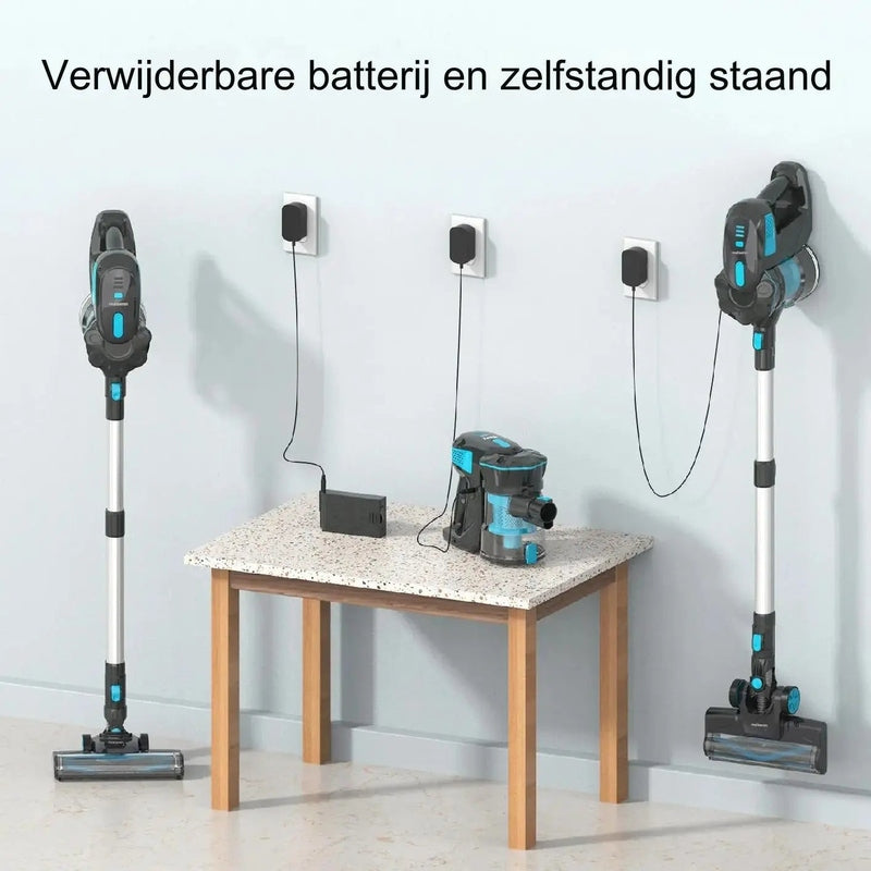 Blerio Stofzuiger Draadloze stofzuiger Aerovac™ - 20kPa zuigkracht, 40 minuten gebruik, veelzijdige 6-in-1 reinigingsoplossing