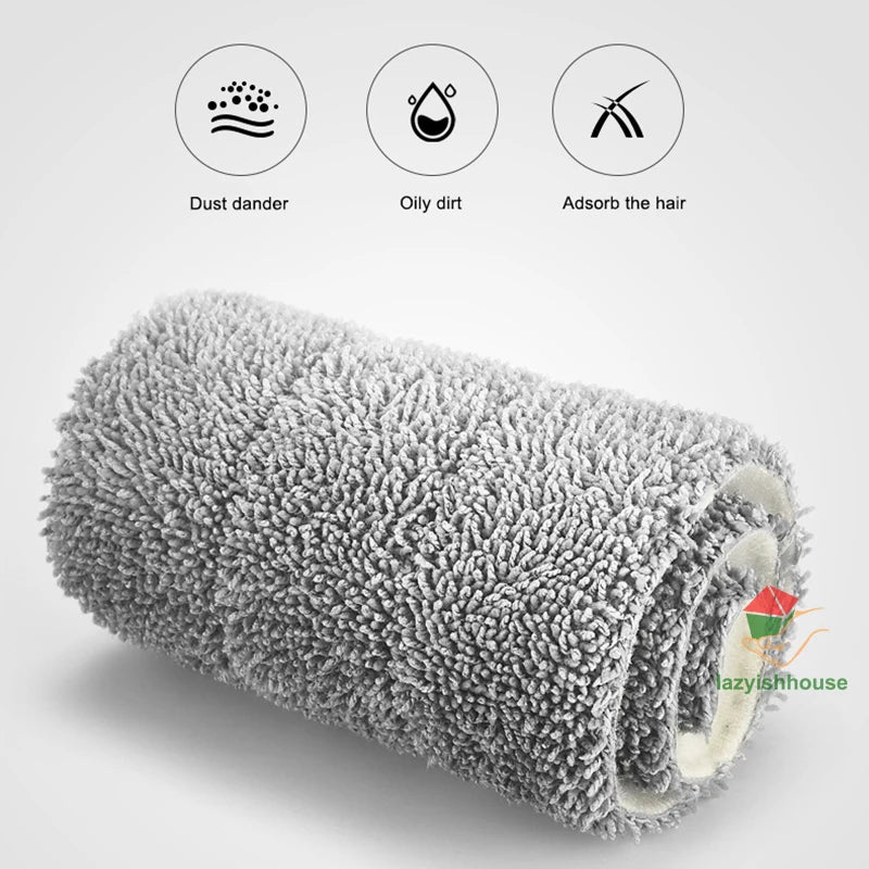 Handvrije Platte Dweil met Roterende Functie en Sneldrogend Microvezel – Ideaal voor Eenvoudige Huishoudelijke Reiniging-6