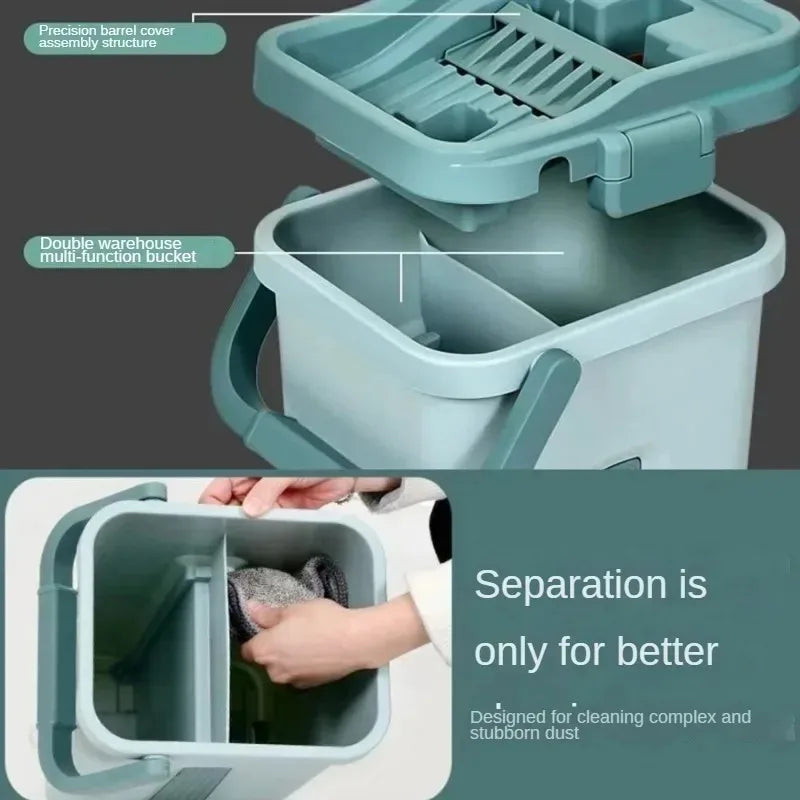 Handsfree Vloerdweil met Afvalwaterscheiding en 360° Beweging – Compleet Reinigingsset voor Harde Vloeren en Tegels-6