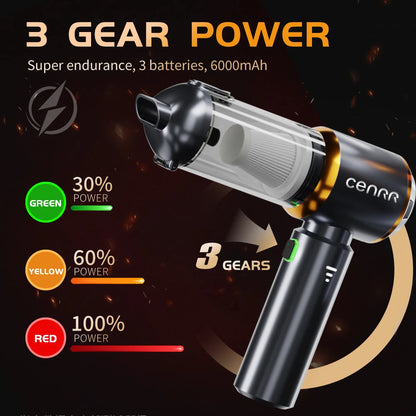 Krachtige Draagbare Auto Vacuümreiniger met 998000Pa Zuigkracht en USB-C Opladen – Lichtgewicht en Stil voor Efficiënte Reiniging-4