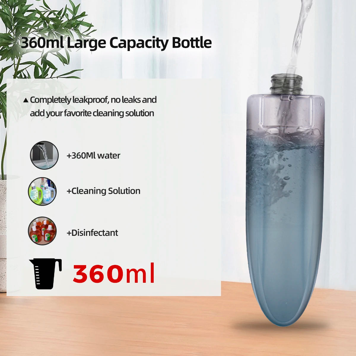 Efficiënte Spray Mop met 360 ml Fles en 3 Herbruikbare Microfiber Dweilkussentjes voor Vlakke Vloeren-3