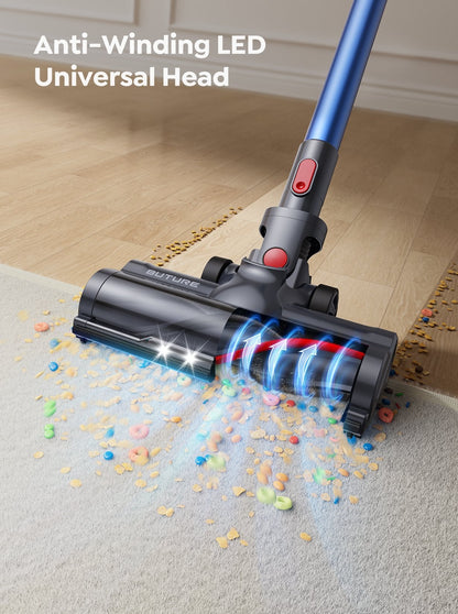 Draadloze Stofzuiger met 500W Motor, 55 Minuten Accuduur en Drie Zuigniveaus – Lichtgewicht en Compact in Blauw-5