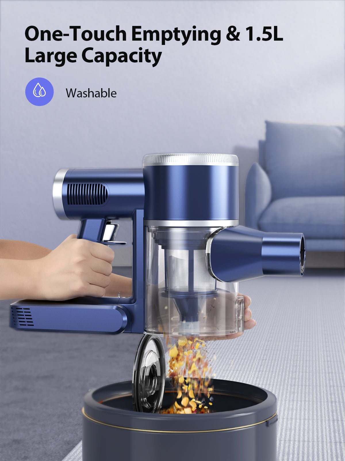 Draadloze Stofzuiger met 33kPa Zuigkracht en LED-Display – Lichtgewicht en Compact voor Trapreiniging-6